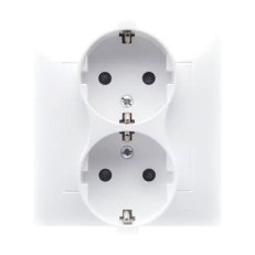 Zásuvka dvojnásobná typu Schuko s clonkami 16A, 250V~, bílá DGSz2Z/11