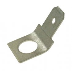 NUC 68-M3 Nýtovací plochý kolík mosazný cínovaný, rozměr 6,3x0,8mm / M3 / 45°