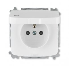 ABB TANGO Zásuvka chráněná s clonkami s víčkem bílá BLISTR 5519A-WA02397 B