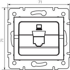 Adaptér datové zásuvky LOGI 1xRJ45, černá matná, KANLUX 33571