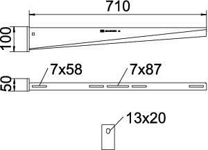 Nástěnný výložník OBO AW 30 71 FT B710mm Ocel žár.zinek