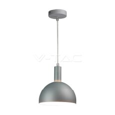 Plastic Pendant Lamp Holder E14 With Slide Aluminum Shade Grey, VT-7100 SKU3922