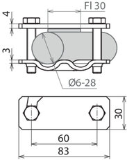 Svorka SV ocel pro d6-28/pásek 30mm DEHN 308062