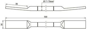 Dehn 419091 Přechod uzemnění s měděným vodičem H07V-K 80X30mm L500mm