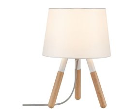 Stolní lampa Neordic Berit látkové stínidlo bílá/dřevo 796.46 PAULMANN 79646
