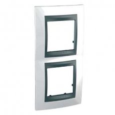 Schneider MGU66.004V.292 Krycí rámeček Top dvojnásobný vert., Top White/grafit