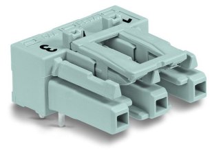 Zásuvka na desky plošných spojů, úhlové, 3pól., šedá