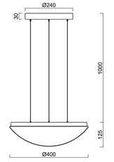 Závěsné svítidlo TITAN LE2 24W IP40 3K ON/OFF PMMA bílá OSMONT TIT68008