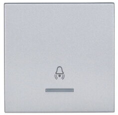 Kryt spínačů a ovladačů s průhledem, symbol zvonek, stříbrný SCHRACK EV122010--