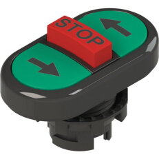 Trojité tlačítko d22mm, plast, černá, IP67 PIZZATO E21PTRS1AAAZ