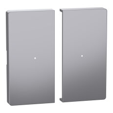 Klapka, Merten System D,  pro tlačítkový modul 2násobný, stainless steel, plast