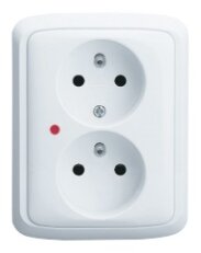 Zásuvka s přepěťovou ochranou - bílá KIWA ZPOI D2B TA