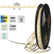 LED pásek COB dual white EWW-CW, 608LED/