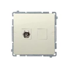 Anténní zásuvka jednoduchá typ F pro individuální instalace, béžová BMAF1.01/12