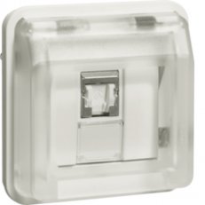 Zásuvka, datová, RJ 45, FTP, Cat.6e, přístroj, IP55, W.1, bílá, mat 14093512