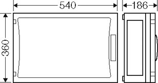 Prázdná skříň ENYSTAR, 486x306x136mm, průhledné dveře HENSEL FP 0440