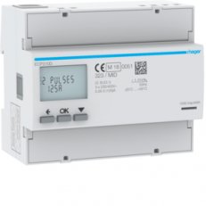 Digitální elektroměr 3F, 2Tar. přímé měř. do 125 A, s imp. výstupem, MID /EC360/