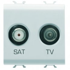 Gewiss GW10383 CHORUS Zásuvka TV+Sat, 2M, bílá