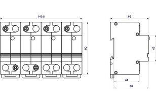Svodič impulzních proudů HLA50-255/4+0 LED SPD typ 1 HAKEL 10982
