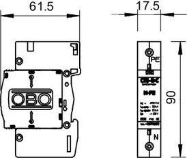 OBO C 25-B+C 1 Svodič přepětí, jiskřiště mezi N a PE 255V