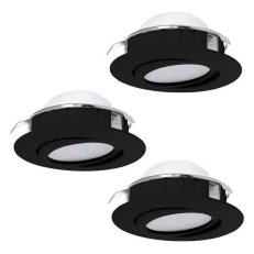 Zápustné svítidlo PINEDA SET 3XLED d84 černá 16,5W IP20 EGLO 900749