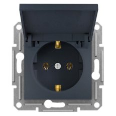 ASFORA Zásuvka SCHUKO 250V 16A, clonky, IP44, antracit SCHNEIDER EPH3100171
