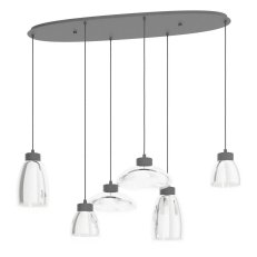 Závěsné svítidlo SARNARRA LED 6 černá/černá-transparent 32,4W IP20 EGLO 390301