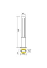 Sloupkové svítidlo DOLMEN ST H80 LED SMD 13W IP54 DG 3000K REDO 90125