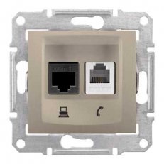 Sedna Zásuvka telefonní RJ11+datová 1xRJ45 kat.5e UTP Titan SCHNEIDER SDN5100168
