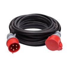 1z prodlužovací přívod - spojka 20m 400V/16A černá kabel gumový H05RR-F 5G2.5mm2