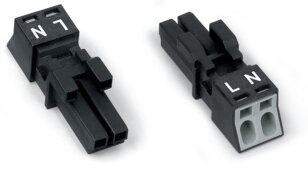 Zdířka 2pól. Kód. A černá WAGO 890-202