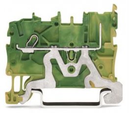 Základní svorka PE-1 vodič/1pin, na DIN lištu, Push-in CAGE CLAMP, zeleno-žlutá