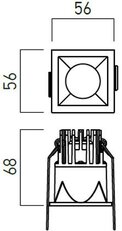 XDOMINO REC. SPOT 1x6,2/8,9W 350/500mA 2
