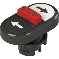 Trojité tlačítko d22mm, plast, černá, IP67 PIZZATO E21PTRS1AABD