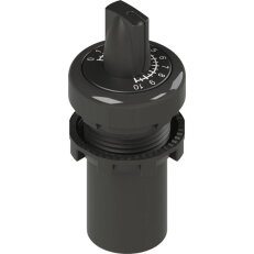 PIZZATO Potenciometr E6, 10 kOhm, 0,5 W, plochý reliéf, černý plast. kroužek