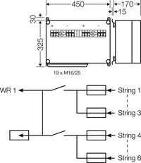 Připojovací skříň FV 6x string s pojistkou, 1x vstup střídače HENSEL MI PV 3321