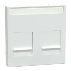 Centrální deska, Merten System M, s popisovým polem, active white, lesklý plast