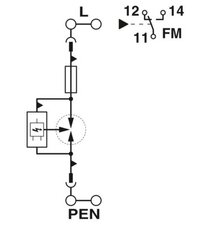 Kombinovaný svodič typ 1+2 FLT-SEC-H-T1-1C-264/25-FM PHOENIX CONTACT 2801615