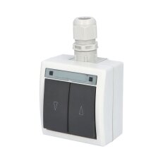 ATLAS 2K IP65 Spínač žaluziový č.1/0+1/0 s vývodkou M20, na povrch, šedý