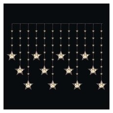 LED vánoční závěs, hvězdy, 170x85cm, 3xAA, venkovní, teplá, časovač, EMOS DCGW18