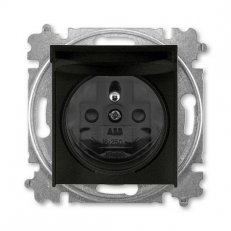 ABB LEVIT M Zásuvka s ochr. kolíkem s víčkem onyx/kouřová černá 5519H-A02397 63