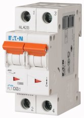 Jistič PL7-C63/2, char C, 2-pólový, 10kA, 63A EATON 263365
