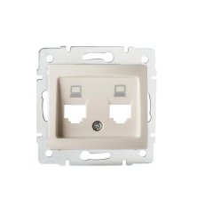 Adaptér datové zásuvky DOMO 2xRJ45 krémový 25931 Kanlux