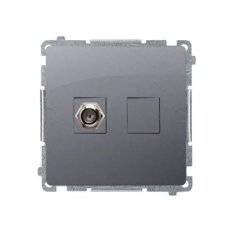 Anténní zásuvka jednoduchá typ F pro individuální instalace, Inox BMAF1.01/21