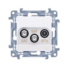 Zásuvka RTV-SAT-SAT 1x vstup: 5MHz - 2,4GHz, bílá KONTAKT SIMON CASK2.01/11