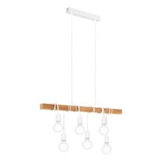 Závěsné svítidlo TOWNSHEND 6xE27 bílá/dub 360W IP20 EGLO 33165