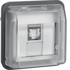 Zásuvka, datová, RJ 45, FTP, Cat.6e, přístroj, IP55, W.1, šedá BERKER 14093515