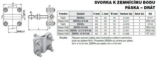 Svorka k zemnícímu bodu páska-drát ZBSRm N V4A (nerez) AISI 316L TREMIS VN2130