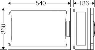 Prázdná skříň ENYSTAR, 486x306x136mm, neprůhledné dveře HENSEL FP 0450