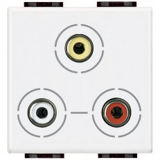 BTICINO LIVINGLIGHT ZÁSUVKA 3XRCA 3MODULOVÝ BÍLÁ N4283
